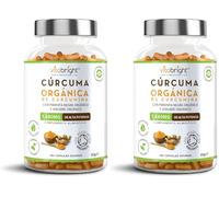 Curcuma Gingembre Poivre Noir 1440 mg | 180 Gélules | Curcuma Bio Poudre (Curcumine) | Complément Alimentaire | Avec Piperine et Gingembre | Turmeric Gelules VitaBright (Lot de 2)