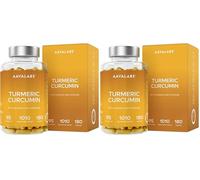 Curcumine Curcuma Gingembre Poivre Noir - Extrait de Curcuma, Piperine, Gingembre Gelule avec 95% de Curcumin et Pipérine - Turmeric Curcumin Vegan et sans OGM - 180 gélules (Lot de 2)