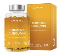 Curcumine Curcuma Gingembre Poivre Noir - Extrait de Curcuma, Piperine, Gingembre Gelule avec 95% de Curcumin et Pipérine - Turmeric Curcumin Vegan et sans OGM - 180 gélules