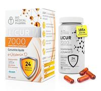 Curcumine de curcuma - 185x biodisponibilité - 1 gélule par jour sans pipérine - Technologie micellaire NovaSOL - Avec vitamine D3 - Licur 7000 (30 gélules, 1 mois)
