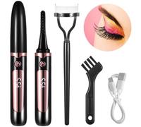 Cure-Cils Chauffant avec Peignes, Fer à Boucler Électrique Anti-Brûlure avec 4 Niveaux de Température, Chauffe Rapide en 30s, Frisage Longue Durée 24h, Outil de Maquillage Rechargeable USB