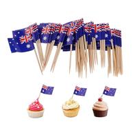 Cure-dents drapeau américain cure-dents drapeau 100 pièces mini drapeaux d'Australie sur bâtons drapeaux alimentaires - cupcakes mini bâton de cocktail décor pour fête de l'indépen