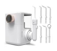 Cure-dents électrique portable rechargeable avec 6 embouts pour plusieurs problèmes dentaires, 2 modes, compact pour les voyages et la maison, étanchéité IPX5, 10 réglages de vitesse