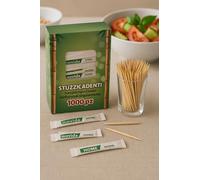 Cure-dents en bois de bambou - 1000 pièces, emballées individuellement, naturelles et biodégradables - idéales pour un usage domestique, des restaurants et des bars