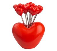 Cure-dents pour enfants - Cure-dents pour enfants, cure-dents décoratifs pour cocktail avec support | Lot de 10 bâtons portables réutilisables avec design coeur, ustensiles de cuisine pour fes