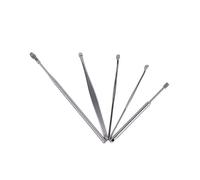 Cure-Oreille Argent En Acier Inoxydable, 5 Pièces-Lot, Outils De Soins De Santé, Avec Boîte En Pp, Dissolvant De Cire, [D2916f0]