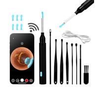 Cure Oreille Camera, 1080P Wifi Nettoyeur Oreille, 360 ° Grand Angle éTanche Otoscope Oreille Avec TêTe De Remplacement 6 LumièRes Led Pour Iphone Android Ipad