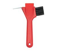 Cure-pied pour cheval 3 en 1 avec brosse HFI Rouge TU