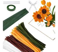 Cure Pipe,210 PCS Fil Chenille,Kit de Fabrication de Tournesol à Tige de Chenille,Pipes en Forme de Tournesols,DIY Cure-Pipe,pour Bouquets de Tournesol Projets D'artisanat et Décorations
