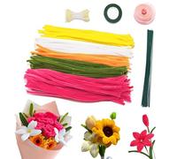 Cure Pipe Bouquet 260 Pièces Fil Chenille Loisirs Creatifs Pipe Cleaners Cure-Pipes avec 5 Couleurs, Fils Chenilles pour Bricolage de Bouquets Décoration