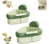 Cureaway No Touch Food Catcher, 2025 New Curetoaway Suction Cup Sink Corner Rack, Rust-Proof Abs, Removable Basket, Prevents Clogs, Space, Saving Corner Design for Fits Any Sink (green + green)