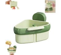 Cureaway No Touch Food Catcher, 2025 New Curetoaway Suction Cup Sink Corner Rack, Rust-Proof Abs, Removable Basket, Prevents Clogs, Space, Saving Corner Design for Fits Any Sink (green)