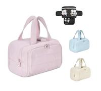 Cureaway Travel Bag, Large Capacity Wide-Open Cosmetic Bags, 4-in-1 Waterproof Portable Inflatable Makeup Bag, Dry-and-Wet Separation (Pink)