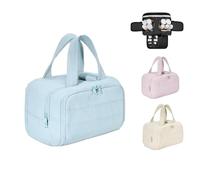 Cureaway Travel Bag, Large Capacity Wide-Open Cosmetic Bags, 4-in-1 Waterproof Portable Inflatable Makeup Bag, Dry-and-Wet Separation (Light Blue)
