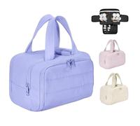 Cureaway Travel Bag, Large Capacity Wide-Open Cosmetic Bags, 4-in-1 Waterproof Portable Inflatable Makeup Bag, Dry-and-Wet Separation (Purple)