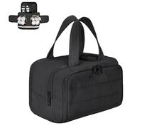 Cureaway Travel Cosmetic Bag, Cureaway, Large Capacity Wide-Open Travel Cosmetic Bag, 4-in-1 Waterproof Multi-Functional Toiletry for Women (Black)