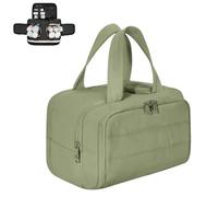 Cureaway Travel Cosmetic Bag, Cureaway, Large Capacity Wide-Open Travel Cosmetic Bag, 4-in-1 Waterproof Multi-Functional Toiletry for Women (Green)