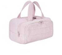 Cureaway Travel Cosmetic Bag,Lightweight Waterproof 4-in-1 Puffy Multi-Functional Toiletry Bag for Women,Large Capacity Wide-Open Travel Cosmetic Bag,Portable Hanging Organizer (Pink-a, Same Size)