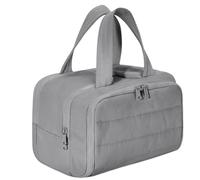 Cureaway Trousse de toilette de voyage de grande capacité, grande ouverture, étanche, portable, avec poignée, séparateur, gris, Mode