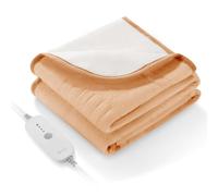 CURECURE Surmatelas Chauffant électrique avec 4 Niveaux de Chaleur, Chauffage Rapide, arrêt Automatique après 10 Heures, Lavable en Machine, Protection Contre la surchauffe et 150 x 80 cm (Camel)