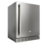 Cureder - Réfrigérateur d'extérieur de 21 " - En acier inoxydable résistant aux intempéries - Refroidisseur de bière sous le comptoir - Refroidisseur intérieur/extérieur avec 3 étagères pour
