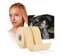 CureTape Beauty Beige - Bande de kinesiologie pour le visage, face tape lift et taping visage anti-rides hypoallergenique pour tonifier et raffermir la peau sensible, taping esthetique, 1 rouleau