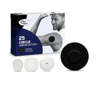 CureTape Capots de capteur pour Dexcom G7, Libre 2, Medtronic, patchs | 25 caches adhésifs CGM noirs (65 mm) pour capteurs Freestyle Libre 3 & Dexcom G7. Pansements de fixation imperméables.