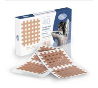 Curetape Crosslinq d'acupression, acupuncture, et Edoema/Soulagement de la douleur quadrillée patches - Boîte de 20 feuilles, beige, 40 Large Patches