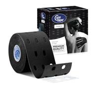 CureTape Punch, Bande de Kinésiologie Perforée 5 cm x 5 m | Bande de kinésiologie perforée CureTape Punch (Noire) pour drainage lymphatique et soin des cicatrices.