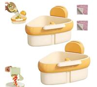 Curetoaway - Lot de 2 paniers d'angle à ventouse pour évier de cuisine, panier triangulaire avec trou de drainage en maille, porte-éponge de vidage automatique, récupérateur de déchets alimentaires
