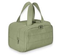 Curetoaway Travel Cosmetic Bag, Cureaway Large Capacity Wide-Open Travels Cosmetic Bag, Compact Travel Toiletry Bags, with 4 Compartments and Dry-Wet Separation (Green)