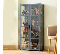 Curio Vitrine pour objets de collection 4/5 étagères de rangement pour trophées et bibliothèque pour salle de jeux Gris 4 étages 62 cm de hauteur