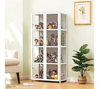 Curio Vitrine pour objets de collection - 4 étagères de rangement - Trophée et bibliothèque pour salle de jeux - Blanc - 62 cm