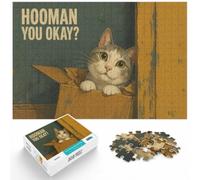Curious Cat Asks Hooman You Okay Bathroom Art Puzzle, 1000 pièces | Pour le passage au Nouvel An : ce puzzle adulte 1000 pièces offre une alternative aux écrans pendant les vacances.
