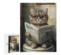 Curious Cat Reading Newspaper-2 Puzzle 1000 Pièces Educa Jouet en Bois Cadeau Unique Décoration Intérieure Jeu Éducatif Challenge Toy Adultes Et Enfants À Partir De 14 Ans 500 PCS
