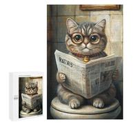 Curious Cat Reading Newspaper-2 Puzzle 1000 Pièces Educa Jouet en Bois Cadeau Unique Décoration Intérieure Jeu Éducatif Challenge Toy Adultes Et Enfants À Partir De 14 Ans 1000 PCS