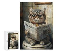 Curious Cat Reading Newspaper Puzzle 1000 Pièces Educa Jouet en Bois Cadeau Unique Décoration Intérieure Jeu Éducatif Challenge Toy Adultes Et Enfants À Partir De 14 Ans 300 PCS