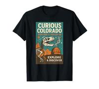 Curious Colorado Chemise Dino Fossil Science Espace Découvrir T-Shirt