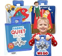 Curious Columbus Livre silencieux - Away We Go Busy Book pour tout-petits, jouet de voyage en avion Montessori pour l'apprentissage préscolaire et précoce