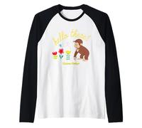 Curious George Hello There Spring Flowers Manche Raglan