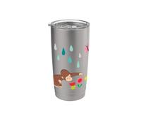 Curious George Rainbows And Flowers Spring Fun Gobelet isotherme en acier inoxydable double paroi