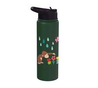 Curious George Rainbows And Flowers Spring Fun Stainless Steel Insulated Water Bottle
