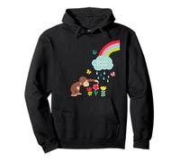 Curious George Rainbows and Flowers Spring Fun Sweat à Capuche