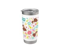 Curious George Spring Floral All Over Print Gobelet isotherme en acier inoxydable double paroi