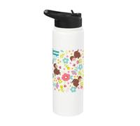 Curious George Spring Floral All Over Print Stainless Steel Insulated Water Bottle