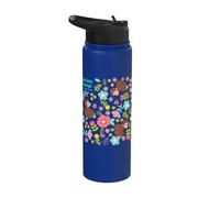 Curious George Spring Floral All Over Print Stainless Steel Insulated Water Bottle