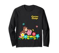 Curious George Spring Flower Garden Fun Manche Longue