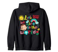 Curious George Springtime Lets Be Nice to The World Sweat à Capuche