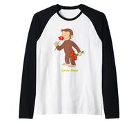 Curious George Stop and Smell The Flowers Manche Raglan