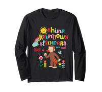 Curious George Sunshine Rainbows & Flowers Manche Longue